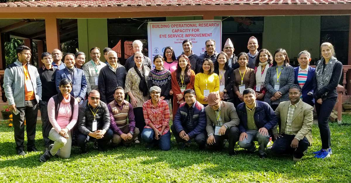 Participants from Nepal, India, Cambodia, US, and Canada for the launch of Seva’s Operations Research Capacity Building workshop 2020 (ORCB2020) held in Chitwan, Nepal. 
